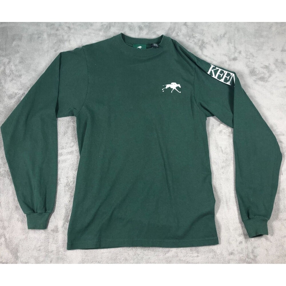 Keeneland Racetrack Tshirt Unisex Green Small Long Sleeve Spellout Horse Racing